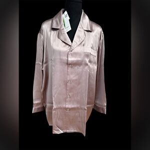 Silk Pajama Top in Blush with matching pants - Women